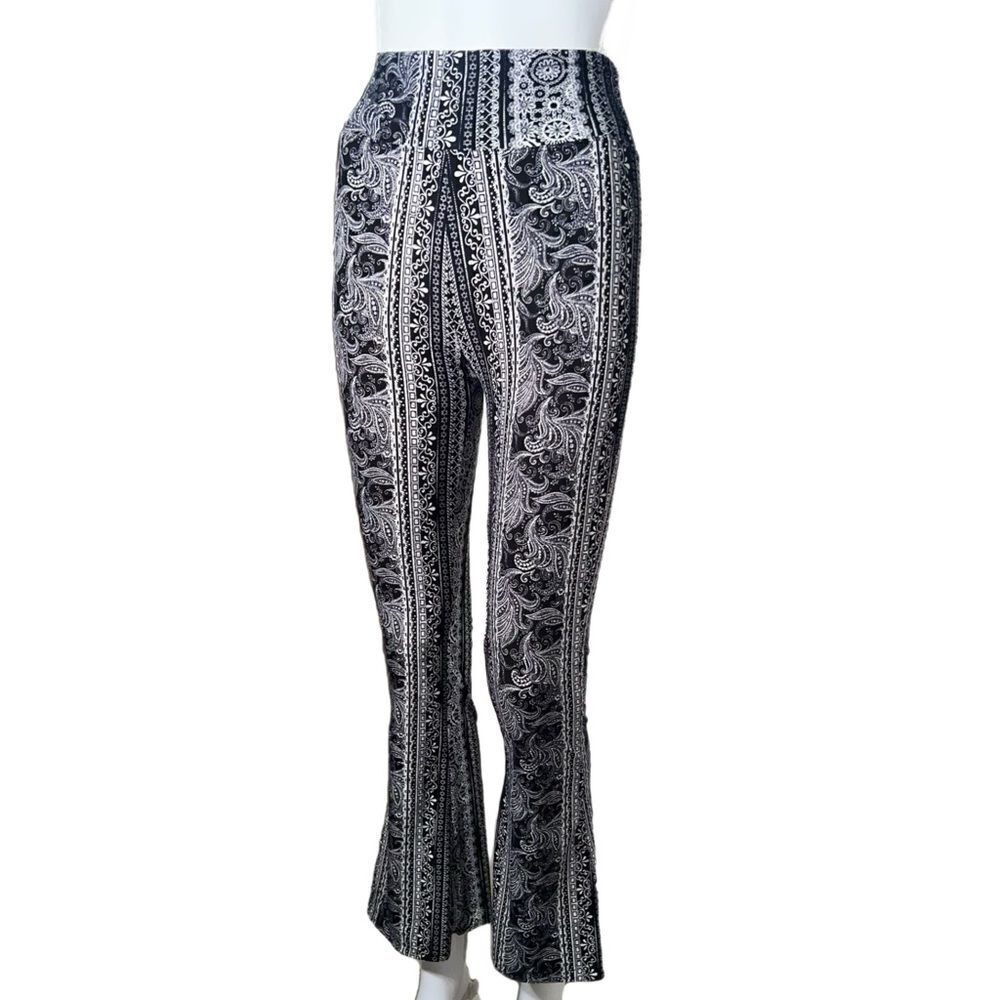 High-Waist Stretch Flare Pants - Boho Black (S) - Picture 5 of 10